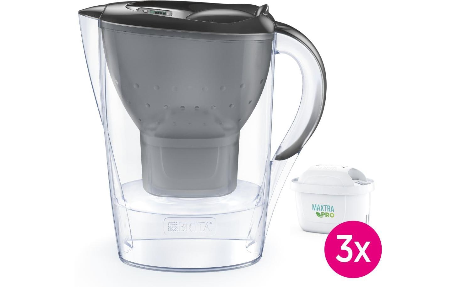 Brita Marella Tischwasserfilter – 2,4 l, inkl. 3 MAXTRA PRO Kartuschen, Graphit