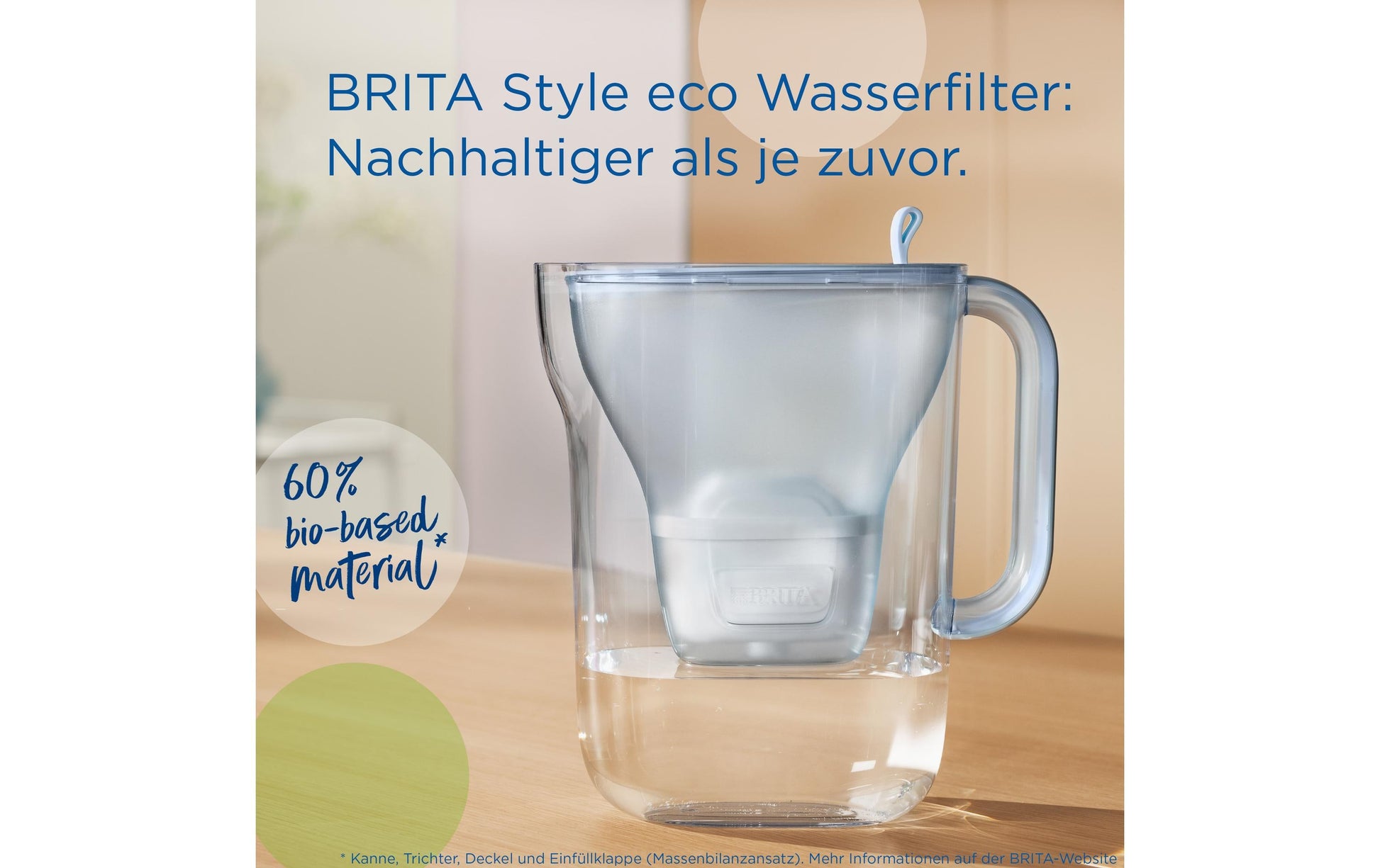 BRITA 1052237 – Wasserfilter-Kanne 1,4 l, Filterwechselanzeige, Kunststoff, Hellgrün