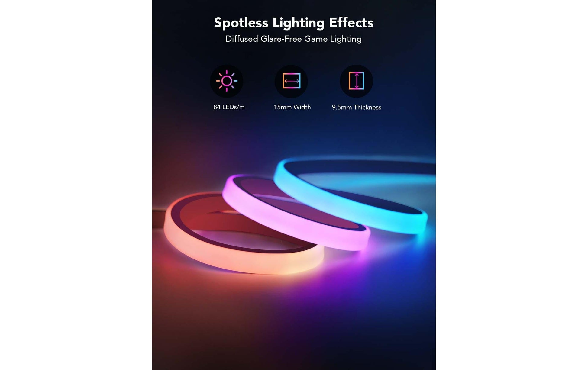 Govee LED-Stripe – Bluetooth, für Amazon Alexa – RGBIC – 300 cm – Schwarz