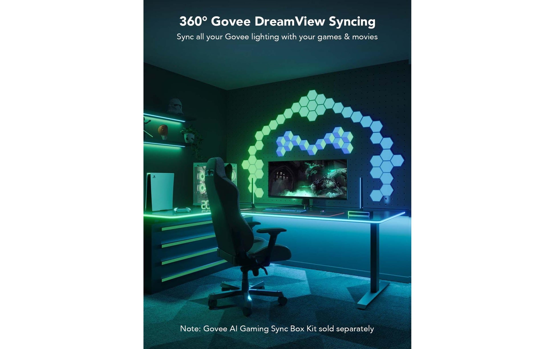Govee LED-Stripe – Bluetooth, für Amazon Alexa – RGBIC – 300 cm – Schwarz