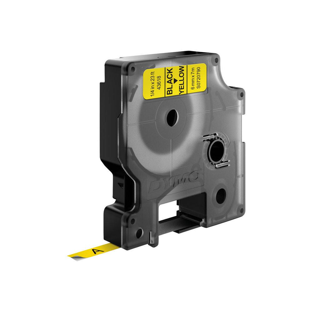DYMO Schriftband – 6 mm × 7 m, gelb, schwarz – D1-TAPE