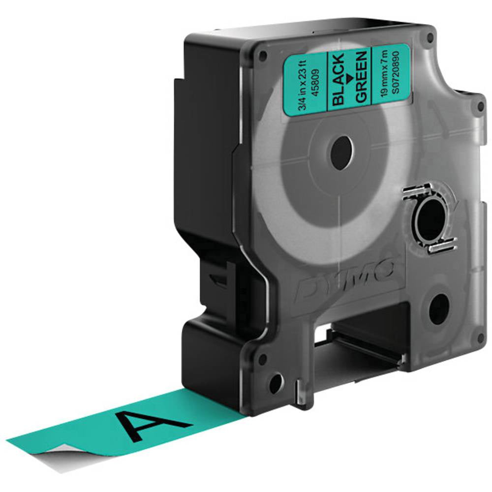 DYMO Schriftband – 19 mm × 7 m, grün, schwarz – D1-TAPE
