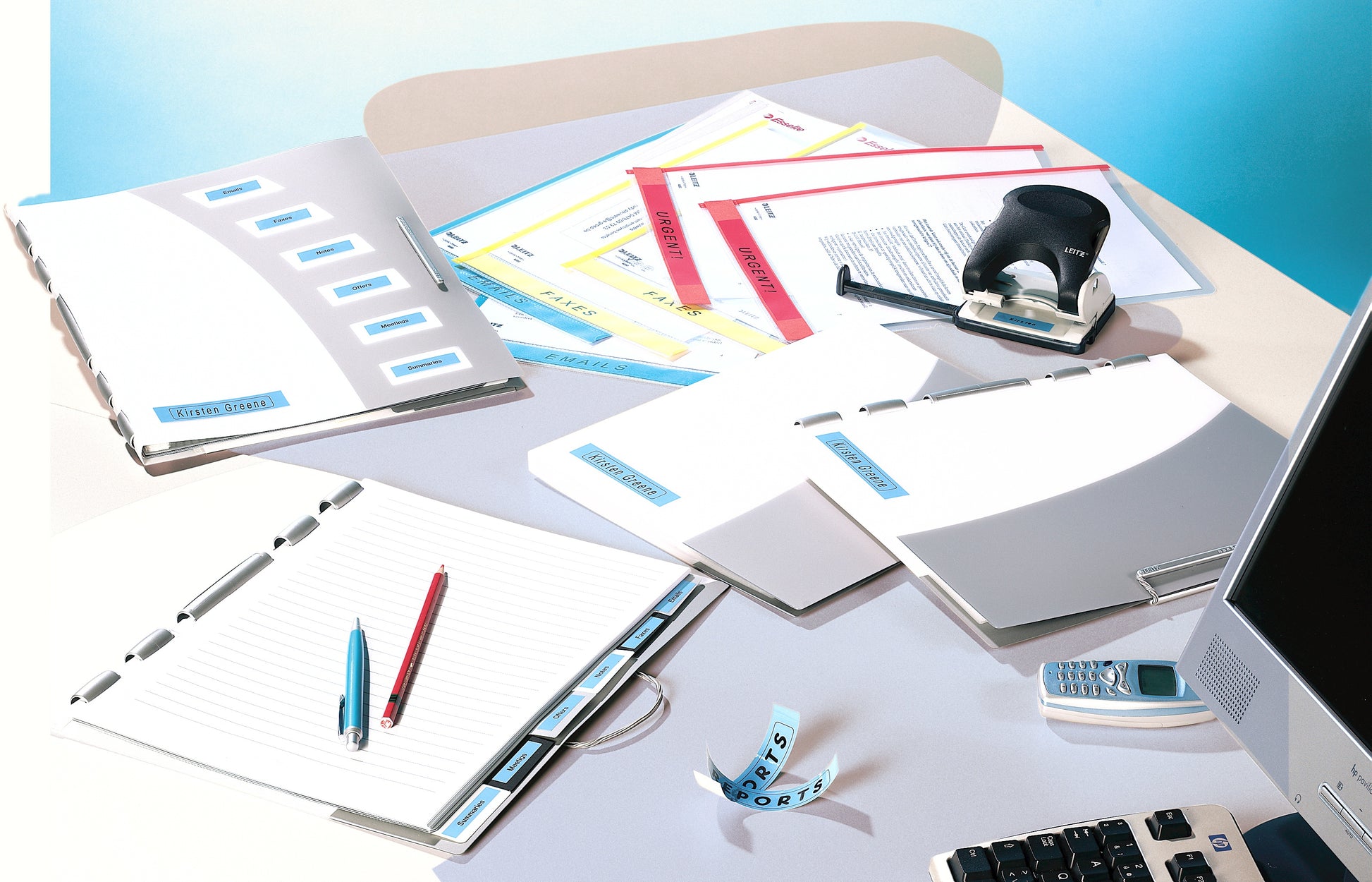 DYMO Schriftband – 12 mm × 7 m, weiss, blau – für LabelPoint 200, 250, 300 und andere