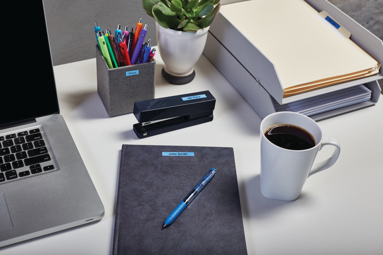 DYMO Textilband – 12 mm × 7 m, blau, schwarz – für LabelPoint 200, 250, 300 und andere