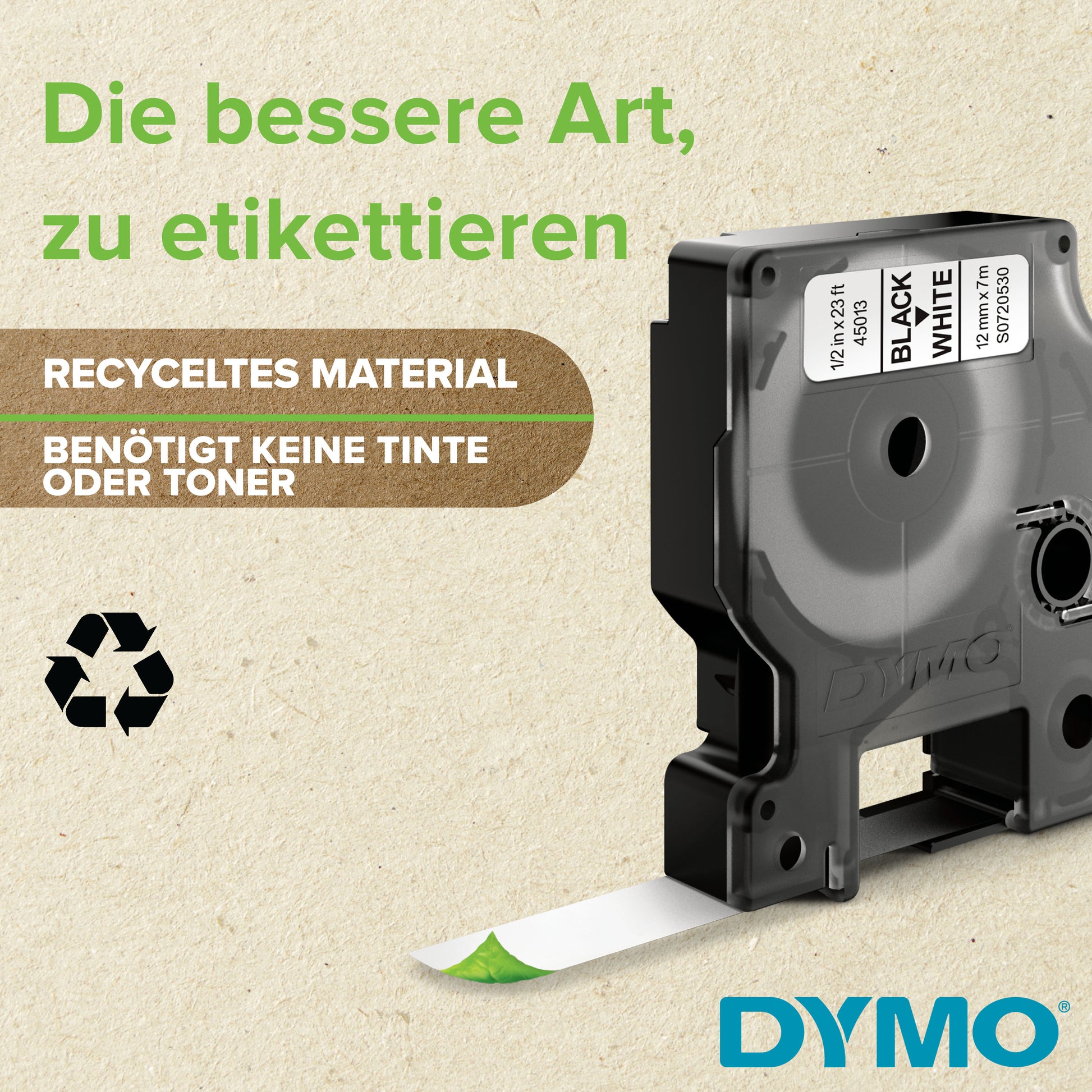 DYMO D1 Schriftband – Schwarz auf Gelb – 24 mm × 7 m, Polyester – für DYMO LabelManager, LabelWriter 450 DUO