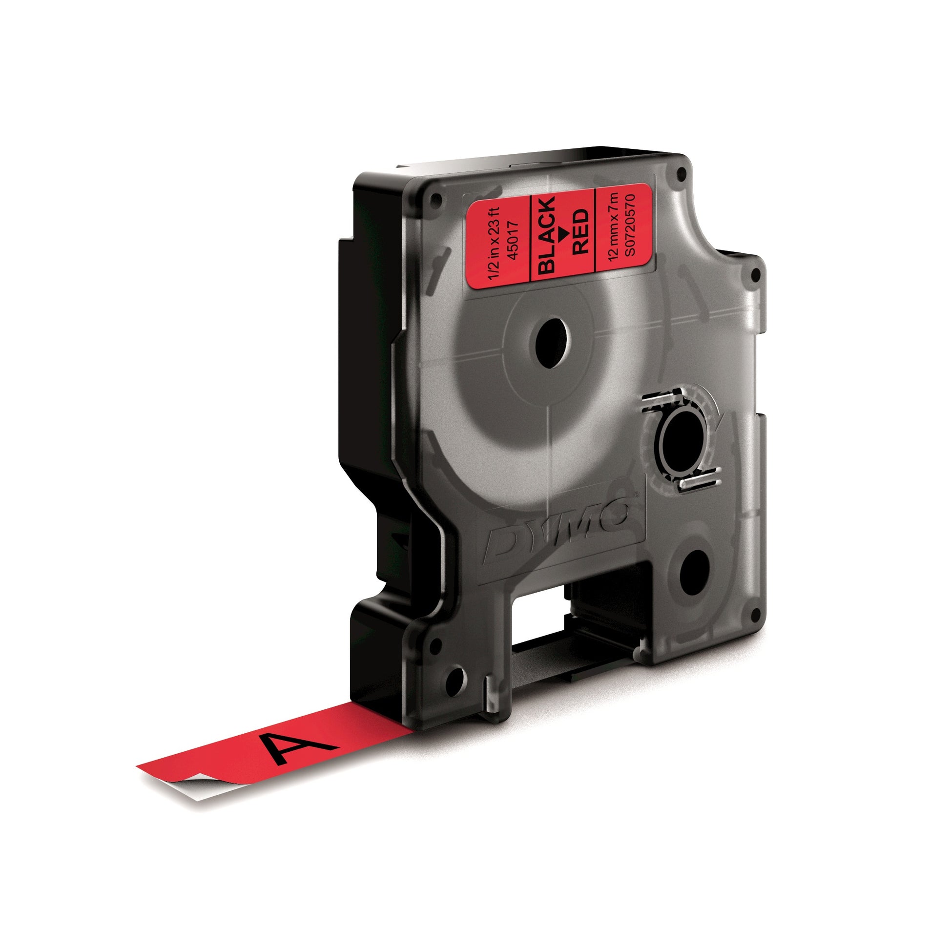 DYMO Schriftband – 12 mm × 7 m, rot, schwarz – für LabelPoint 200, 250, 300, u. a.