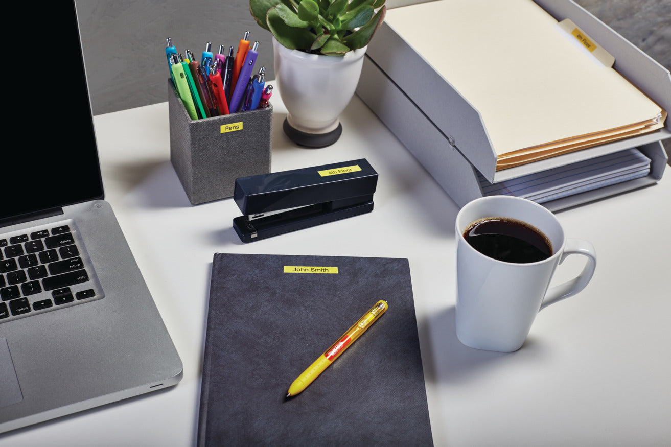DYMO Schriftband – 12 mm × 7 m, gelb, schwarz – für LabelPoint: 200, 250, 300, u. a. – D1