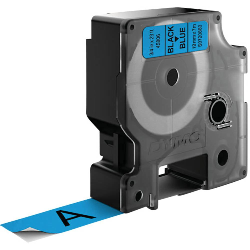 DYMO Schriftband 6 19 mm D7 7 m, blau, schwarz 6 f52r DYMO POCKET, Dymo 1000+, 2000, und andere