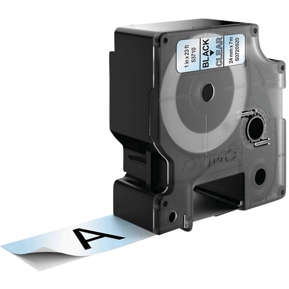 DYMO D1 Schriftband – Schwarz auf Transparent – 24 mm × 7 m – für DYMO LabelManager, LabelWriter