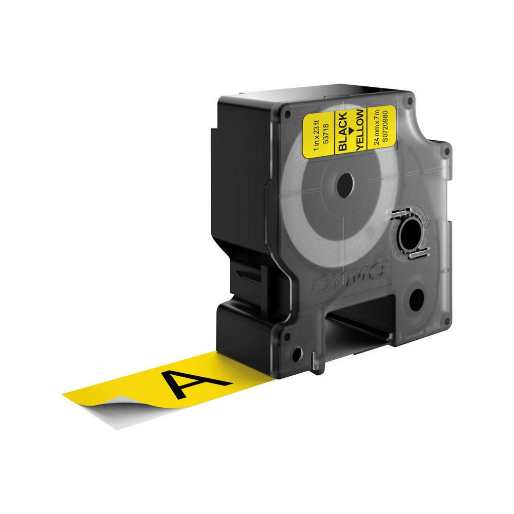DYMO D1 Schriftband – Schwarz auf Gelb – 24 mm × 7 m, Polyester – für DYMO LabelManager, LabelWriter 450 DUO