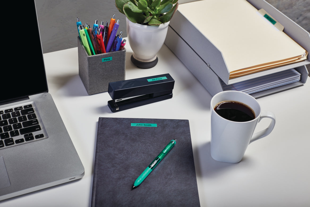 DYMO Schriftband – 9 mm × 7 m, grün, schwarz – für LabelPoint 200, 250, 300, usw. – D1