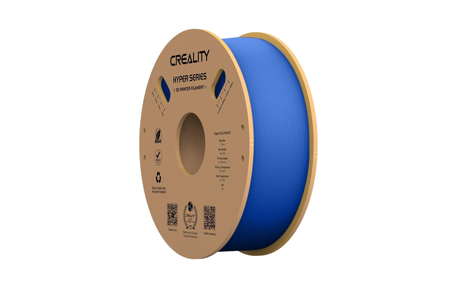 Creality 3D-Drucker-Filament Hyper PLA 1,75 mm Blau, 1 kg – für Creality 3D, FDM 3D-Drucker