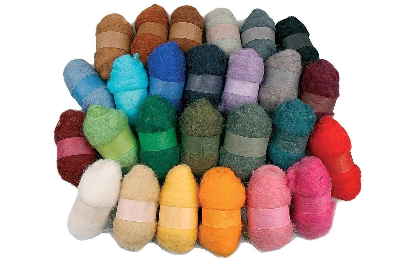 Creativ Company Kardierte Wolle – Mehrfarbig (26 × 25 g)
