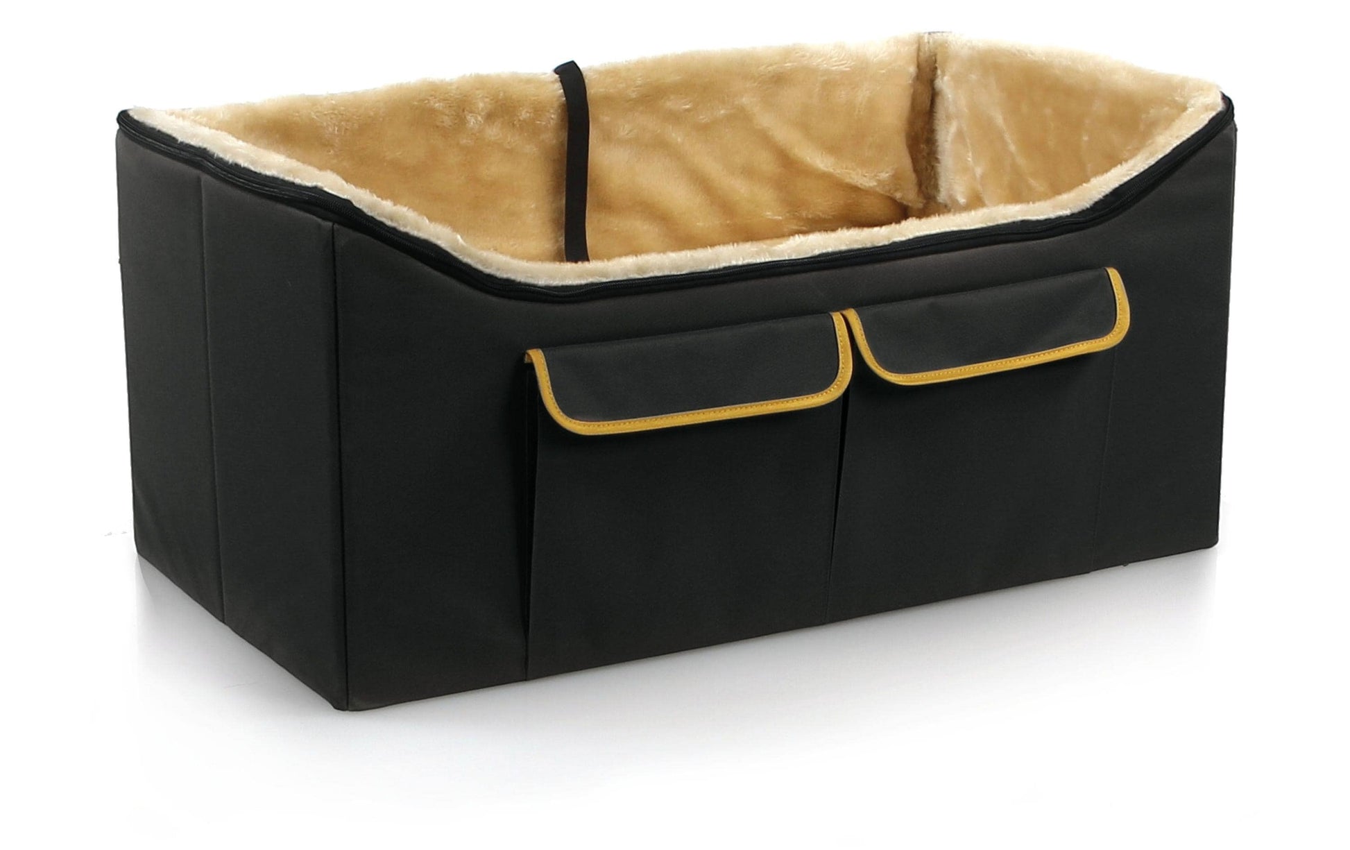 SwissPet Autositzbezug – für Hunde – 75 × 40 cm – 1 Stk. – Schwarz/Beige – waschbar bei 30 °C, faltbar