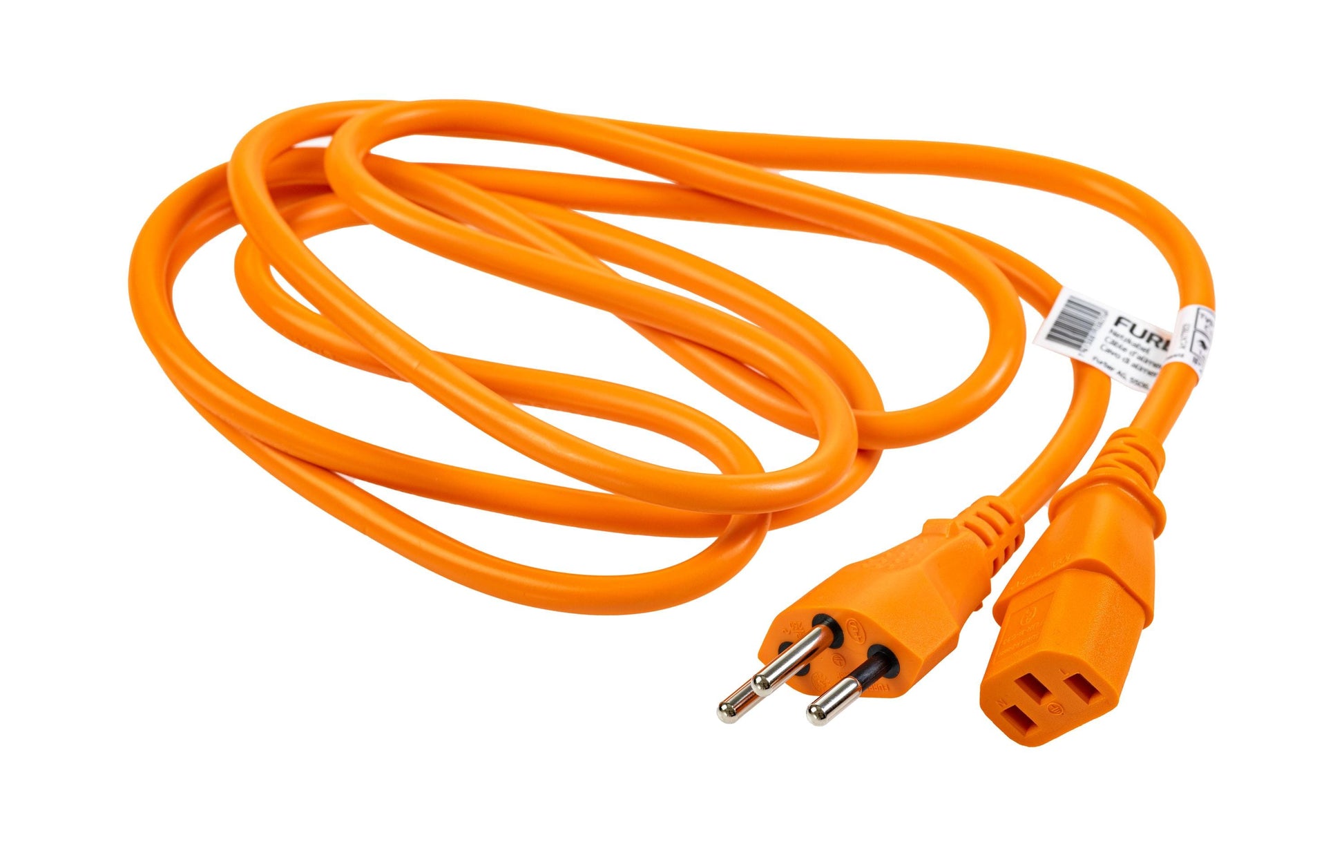 Furber. Netzkabel – T12–IEC C13, 1,8 m, 230 V/10 A, 3×0,75 mm², orange