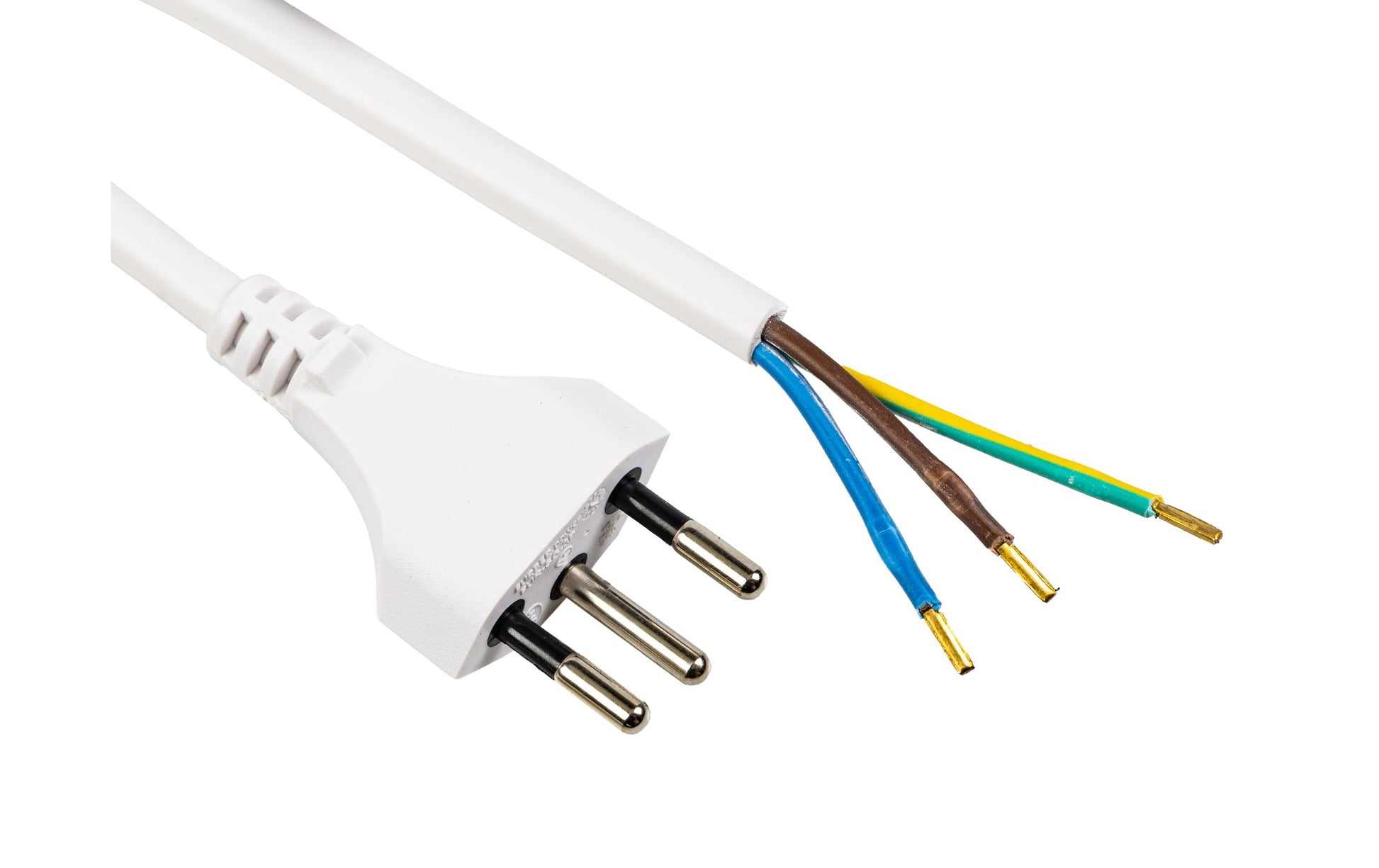 FURBER.power Verlängerungskabel T12–offen, 5 m, 3×1 mm², H05VV‑F, mit Kinderschutz, angespritzt – weiss