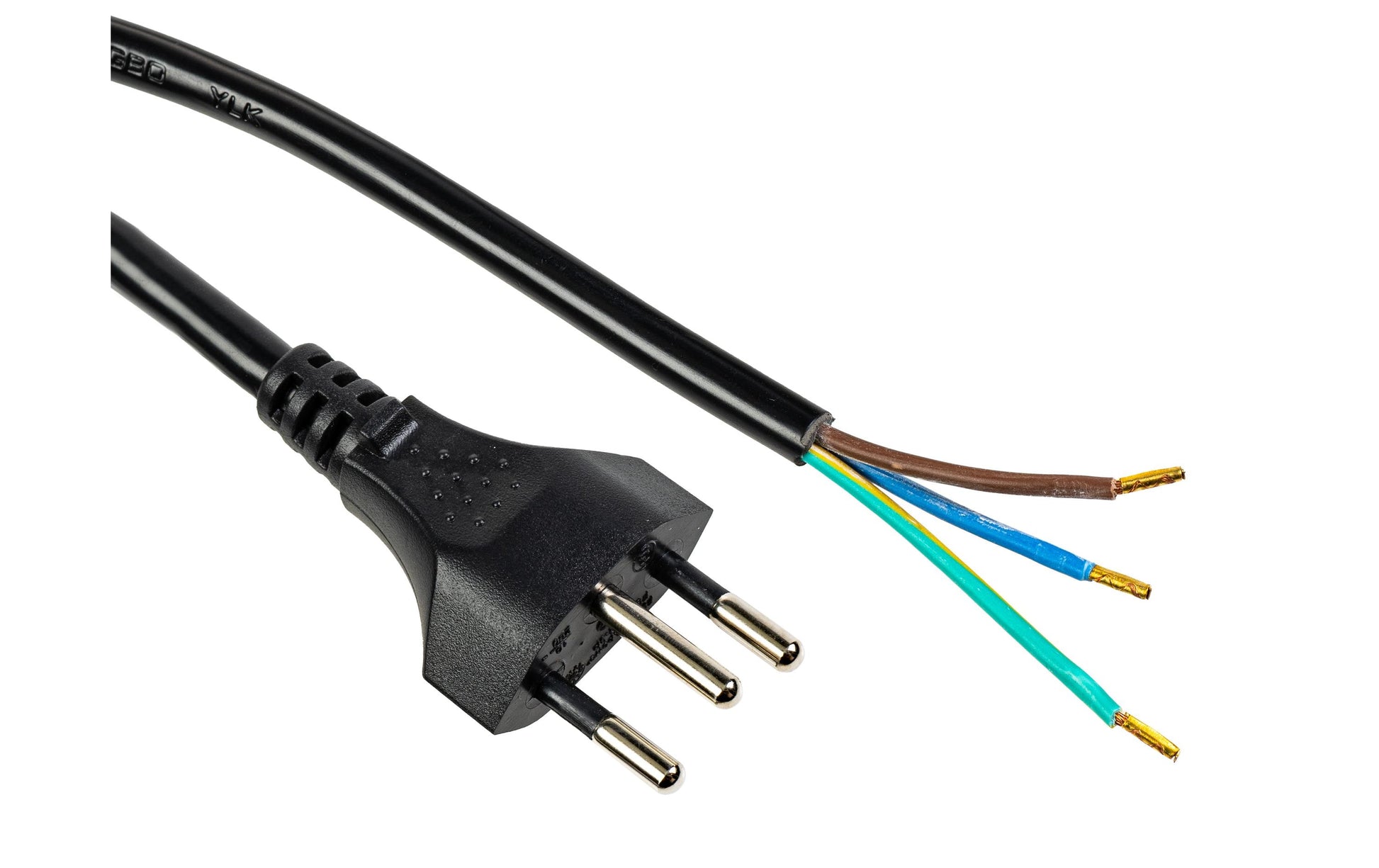 Furber. Verlängerungskabel, T12–offen, 5 m, 1 mm², mit Kinderschutz, angespritzt – schwarz