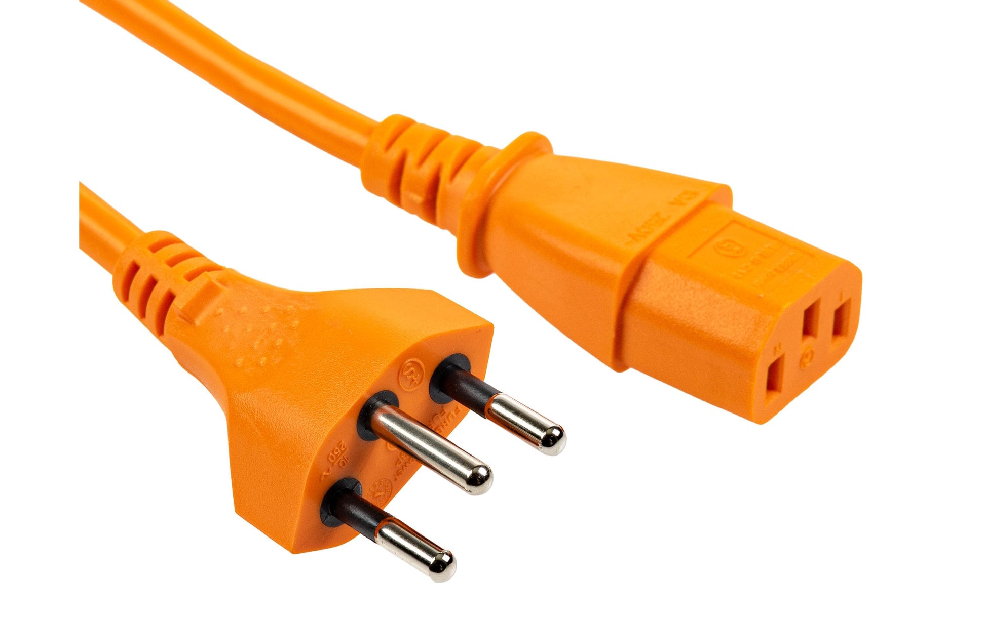 Furber. F.power Netzkabel – T12–IEC C13, 1 m, 10 A, orange