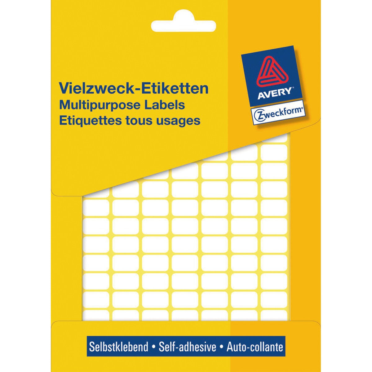 AVERY Zweckform Haftetiketten – rechteckig 13 × 8 mm, permanent, weiss, 29 Blatt (3'712 Stk.)