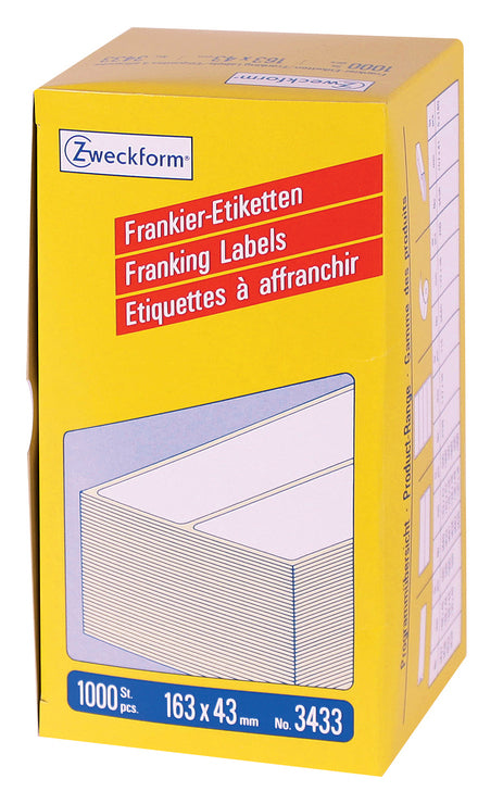 Avery Etiketten A4 163 × 43 mm – Papier, weiss – permanent haftend – 2 pro Blatt, 500 Blätter (1'000 Stk.)