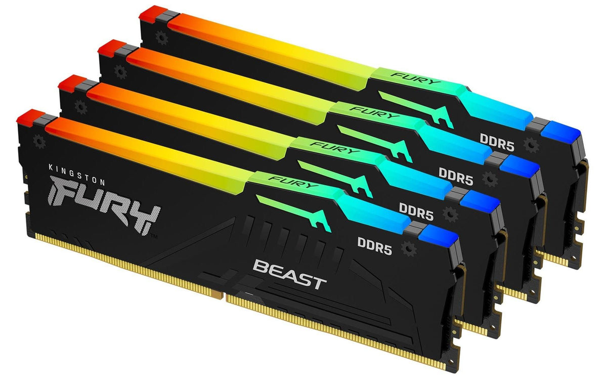 Kingston Technology FURY Beast – DDR5 DIMM – 128 GB (4×32 GB), 5600 MT/s, CL40, RGB, XMP