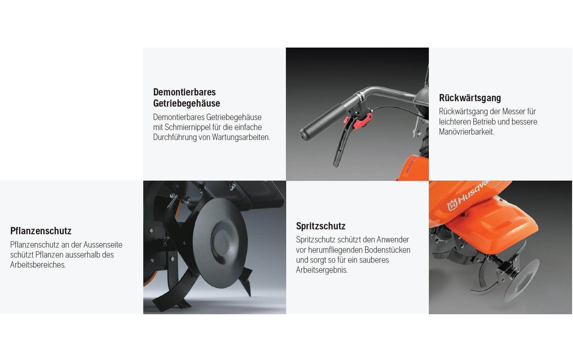 Husqvarna Motorhacke TF 325 – Benzin, 4 kW (212 cm³), Arbeitsbreite 60 cm, Arbeitstiefe 30 cm, Metall