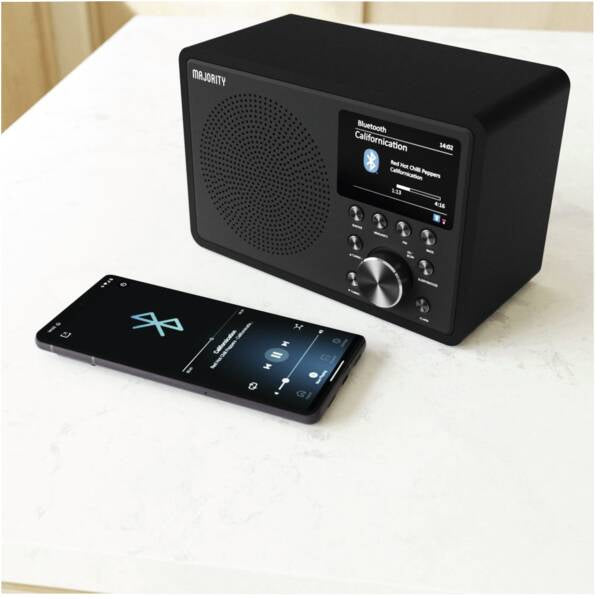Majority Touro – DAB+/UKW-Tischradio, Internetradio, Bluetooth, WLAN – Schwarz