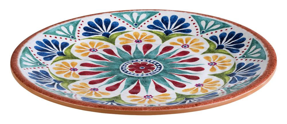 APS-Germany APS Servierplatte Arabesque – Ø 26,5 cm, Melamin, Mehrfarbig, spülmaschinenfest, BPA-frei