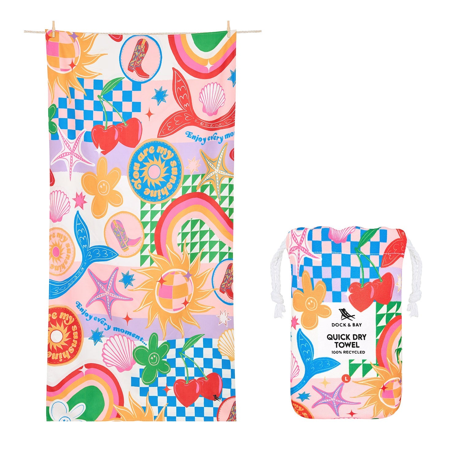Dock & Bay Wohndecke – Polyester, Polyamid, Mehrfarbig – 70 × 130 cm