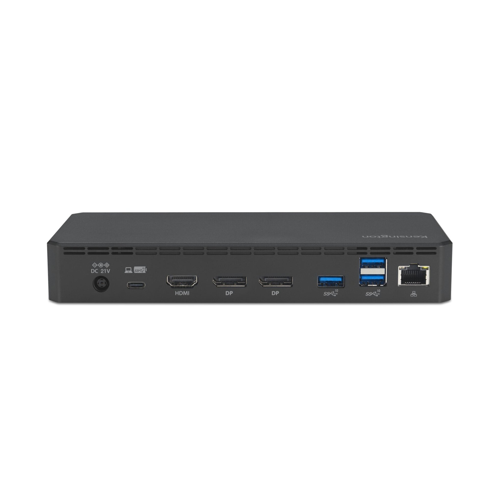 Kensington SD4843P EQ Dockingstation – USB4, 2× DP, 1× HDMI, 4× USB-A, 3× USB-C, 100 W PD, GbE, 3,5 mm Audio