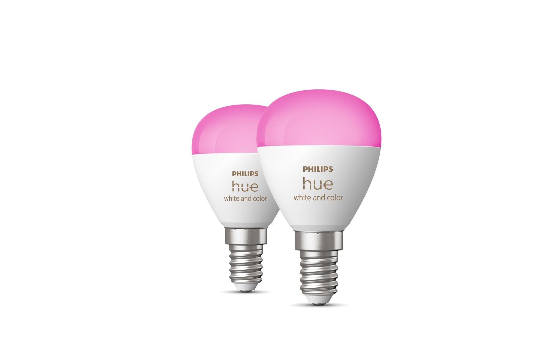 Philips by Signify Philips Hue Smart-Leuchtmittel E14 – RGBW, 470 lm, Bluetooth/Zigbee – für Hue Bridge, Alexa, HomeKit – 2 Stk.