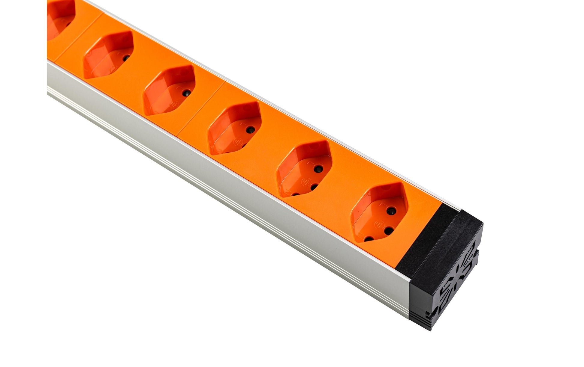 Furber. Steckdosenleiste 8×T13, mit Schalter, 3 m, Überstromschutz, Eingang T12 – Orange