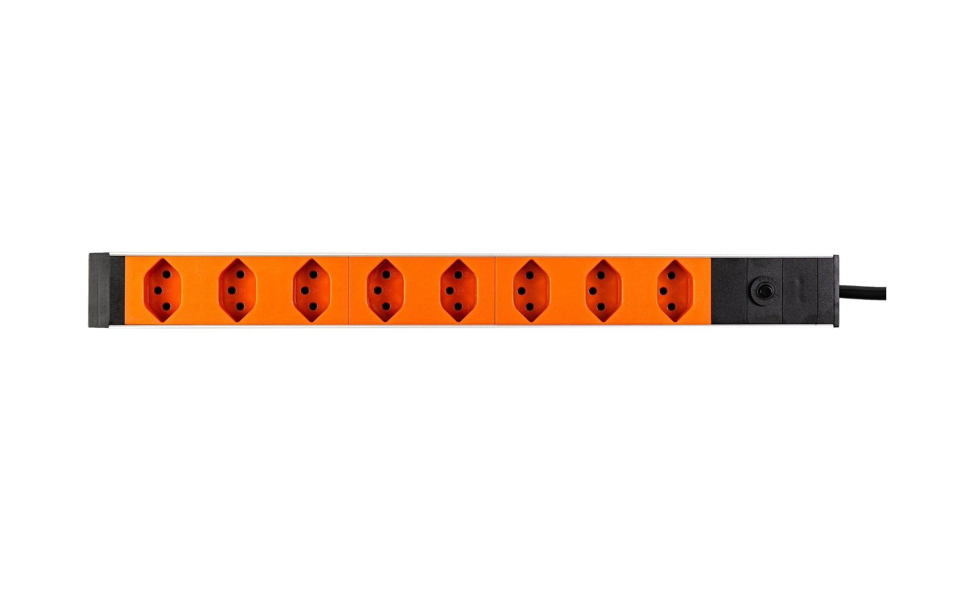 Furber. Steckdosenleiste 8×T13, mit Schalter, 3 m, Überstromschutz, Eingang T12 – Orange