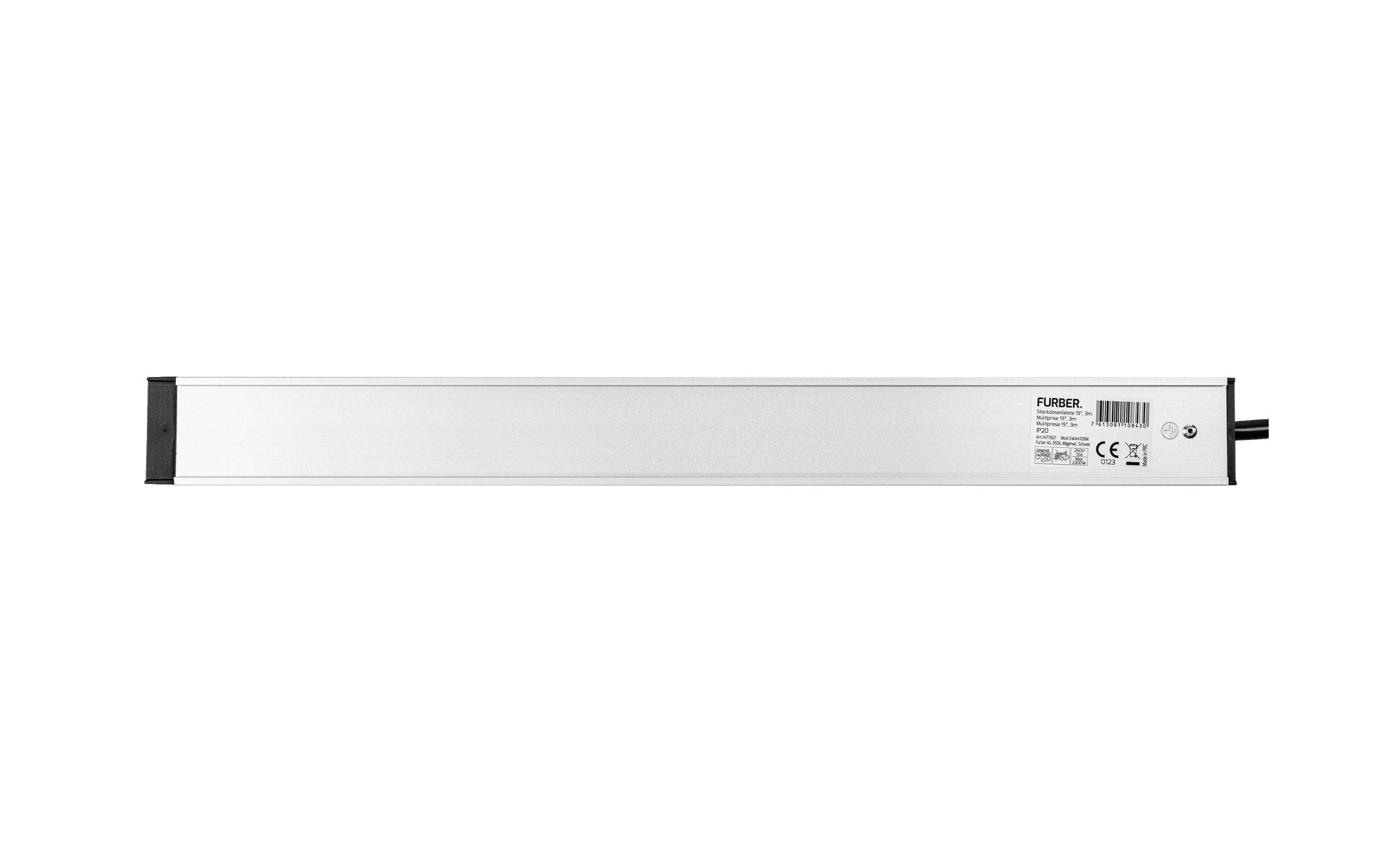 Furber. Steckdosenleiste 8×T13, mit Schalter, 3 m, Überstromschutz, Eingang T12 – Orange