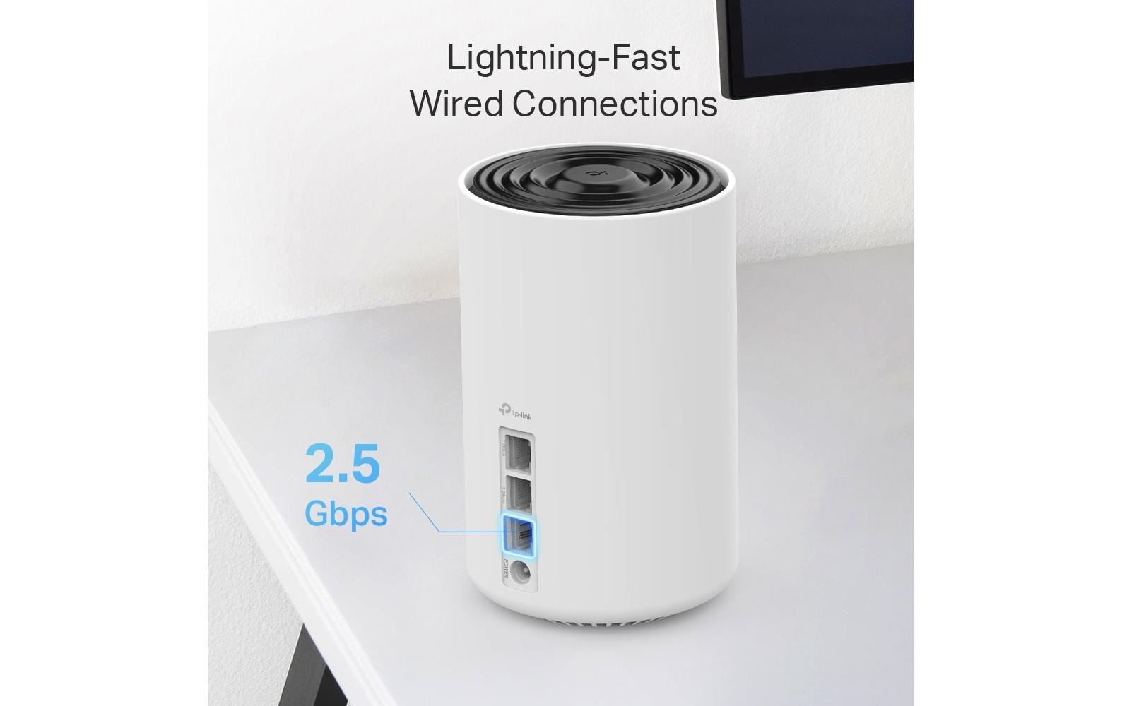 TP-Link Deco XE75 Pro – Mesh-System – Wi-Fi 6E Tri-Band (2,4/5/6 GHz), 5,4 Gbit/s, 2,5GbE