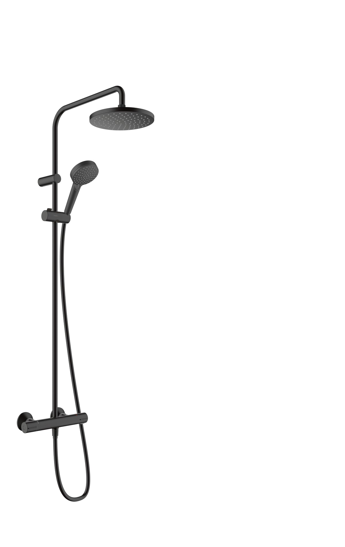 Hansgrohe Badebatterie (Unterputz) Vernis Blend 200 – 123 cm, Thermostat, Schwarz matt