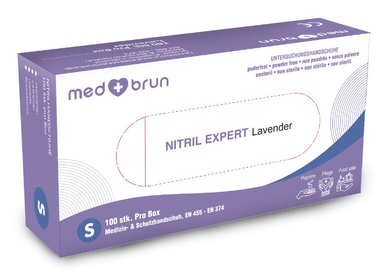 MedBrun Einweghandschuhe Nitril – XL, 50 Paar – Violett, CE, puderfrei