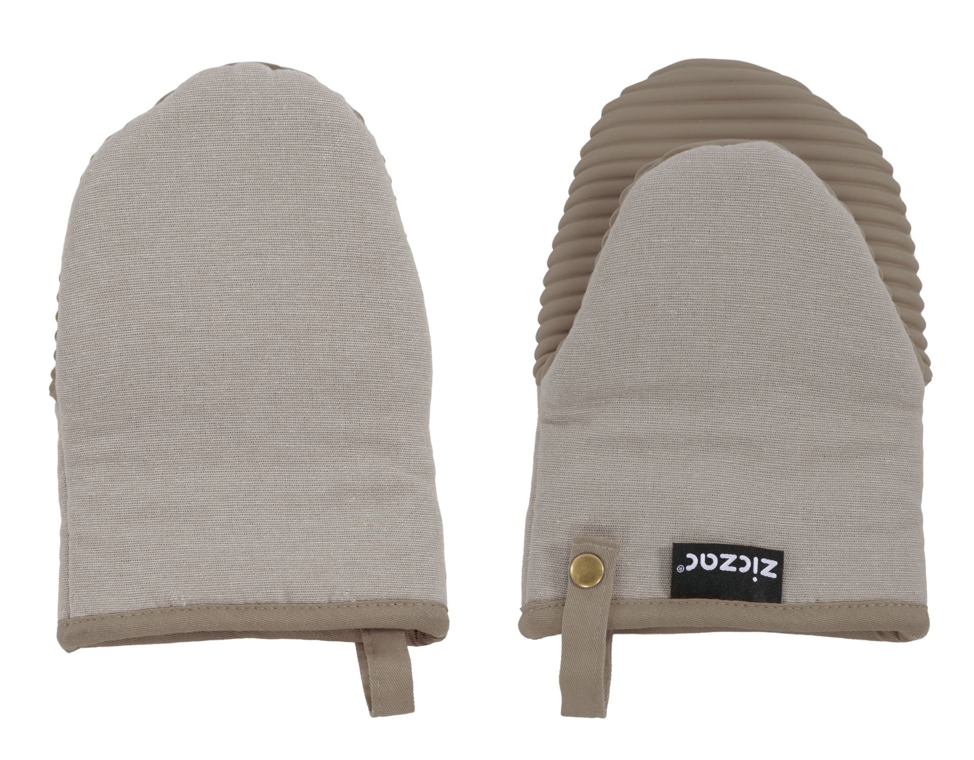 Tiseco SILO – Topfhandschuh 14 × 21,5 cm, Baumwolle, Taupe, 2 Stk.