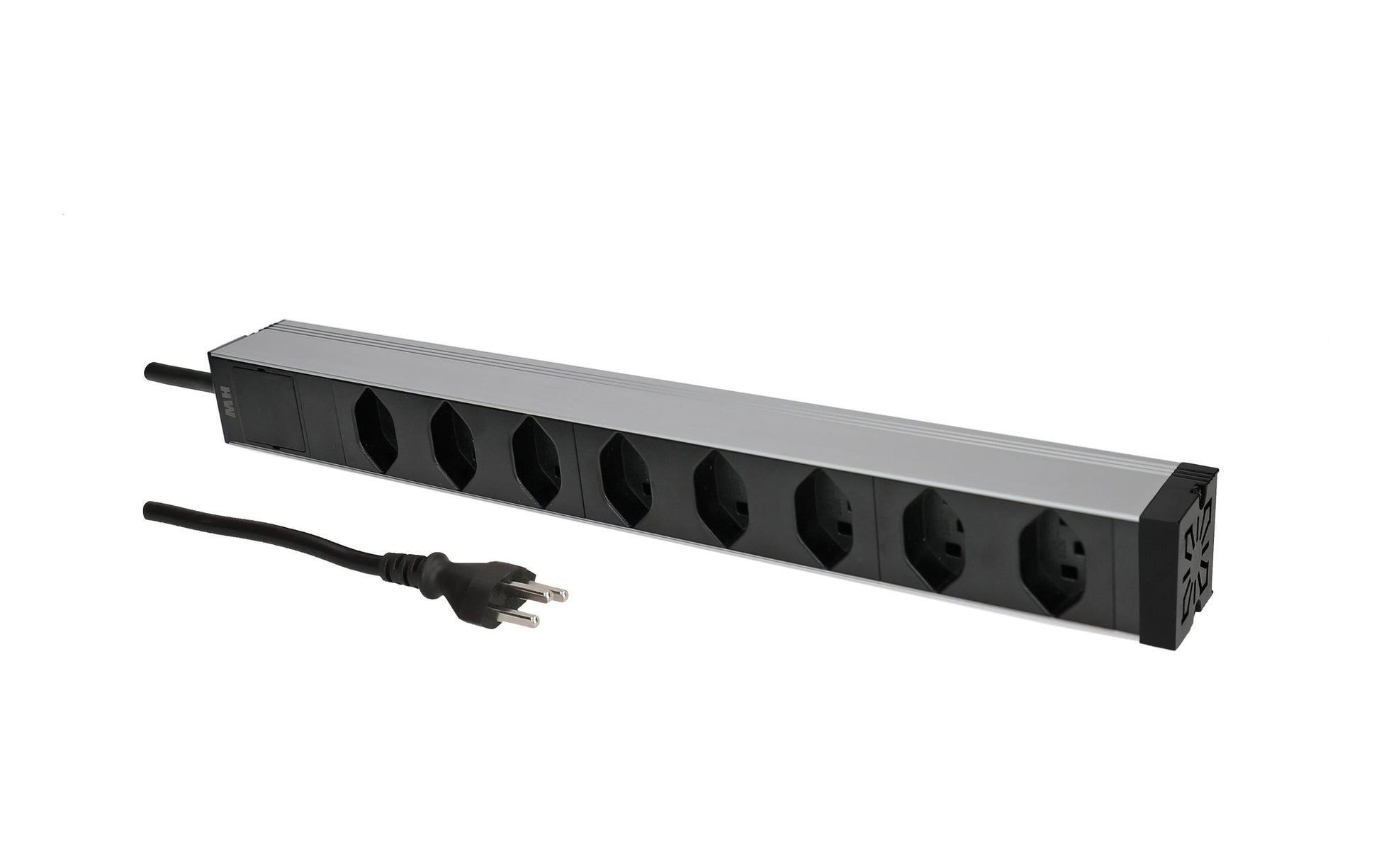 Max Hauri AG Max Hauri PDU 19" 8× T23 – 1U – 3 m Kabel – Überstromschutz – schwarz