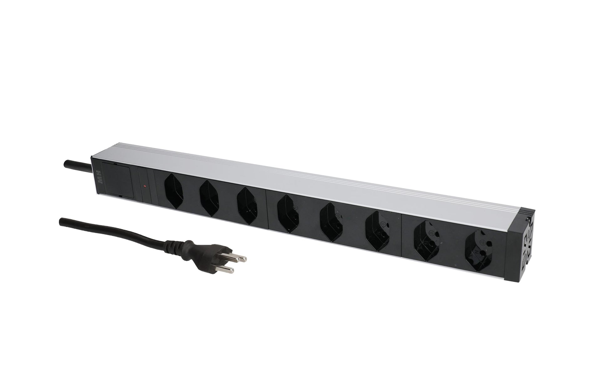 Max Hauri AG Max Hauri PDU 19" 1U Rack-Steckdosenleiste – Eingang T12, T13×8 – Kabel 3 m, schwarz