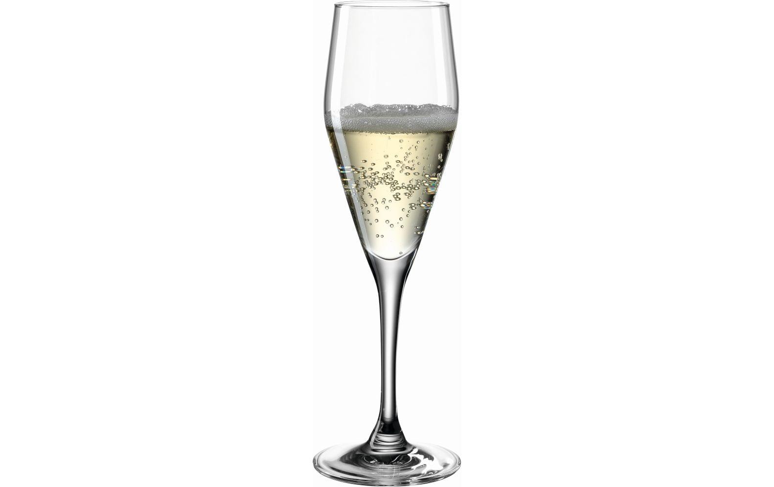 LEONARDO TWENTY4 Champagnerflöte – 0,22 l, Kristallglas, transparent, spülmaschinenfest, 6 Stück