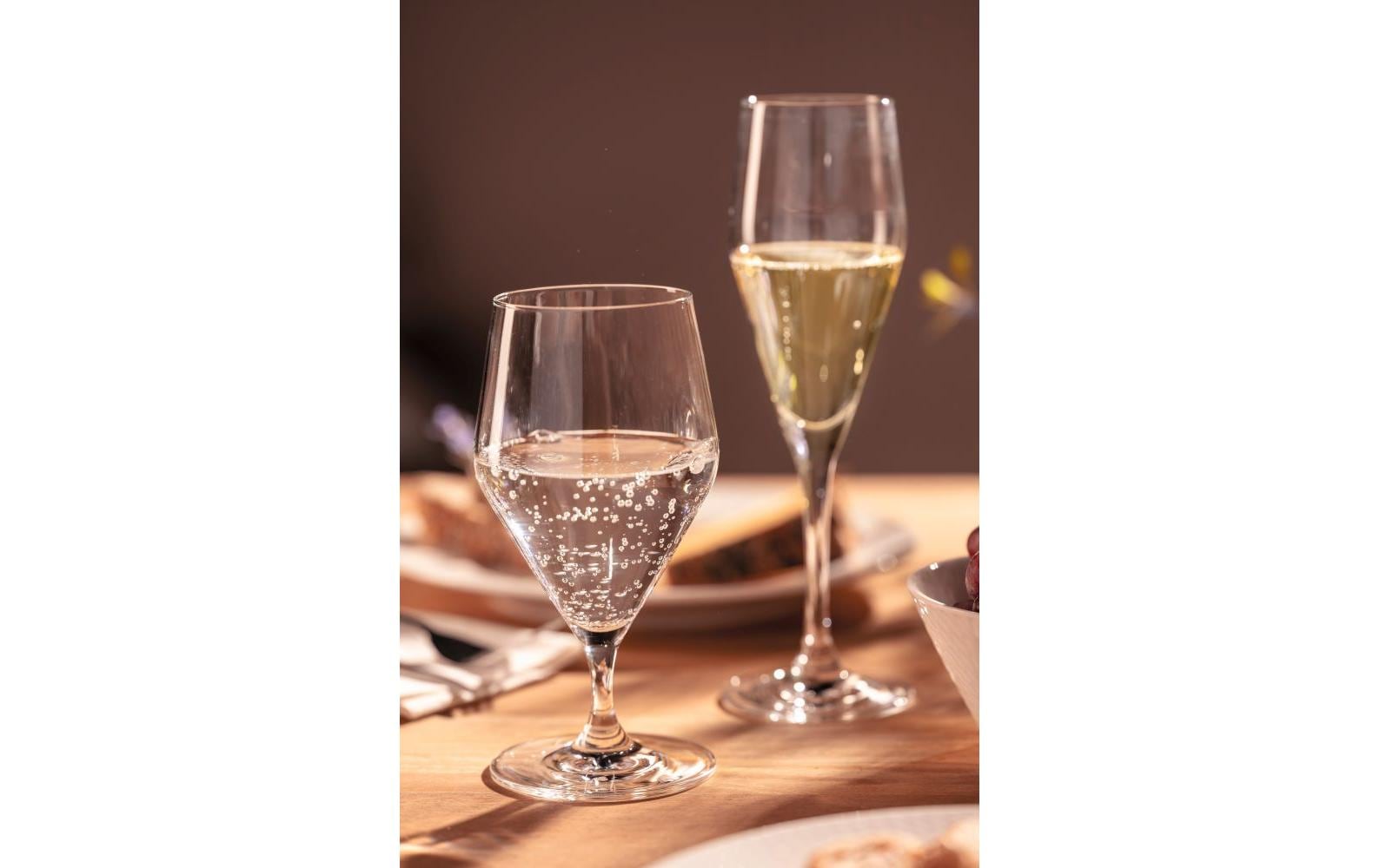 LEONARDO TWENTY4 Champagnerflöte – 0,22 l, Kristallglas, transparent, spülmaschinenfest, 6 Stück