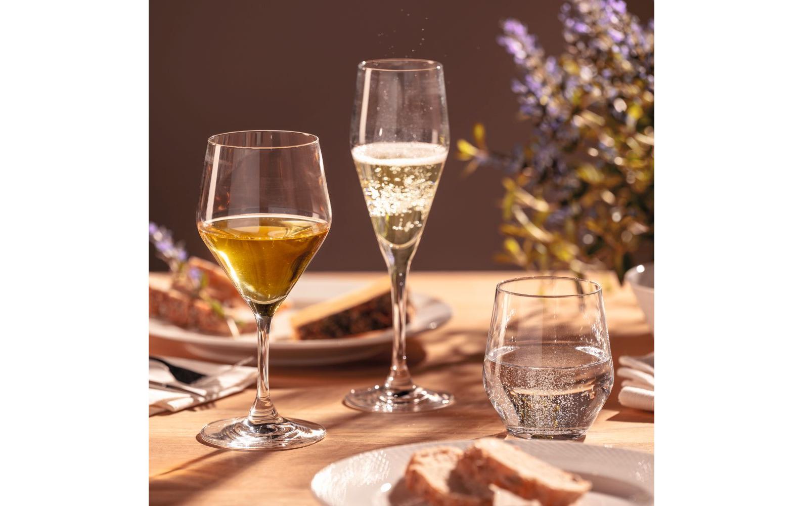 LEONARDO TWENTY4 Champagnerflöte – 0,22 l, Kristallglas, transparent, spülmaschinenfest, 6 Stück