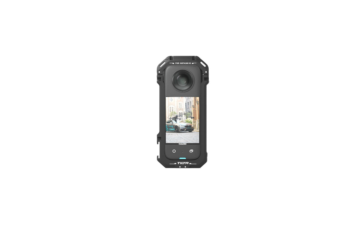 Tilta TA-T41-FCC-B Kamera-Cage – Aluminium/Edelstahl, 130 × 60 × 20 mm – für Insta360 X3 – Schwarz