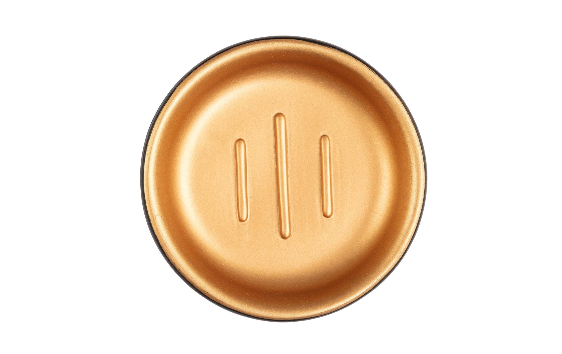 WENKO Seifenschale Palena – Ø10,5×2,5 cm, Kunststein/Polyresin, Bronze
