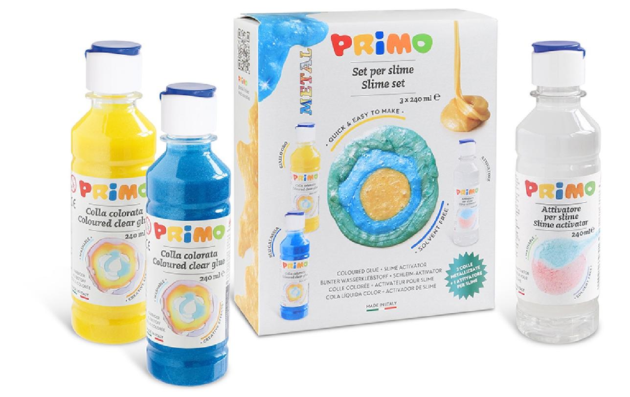 Primo Bastelset – Slime-Set – Metallic – 2 Farben, 1 Aktivator – ab 3 Jahren