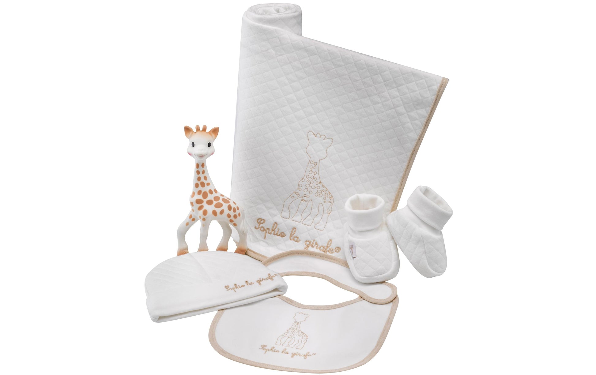 Sophie la girafe Geburtsset – Weiss, Bio Baumwolle