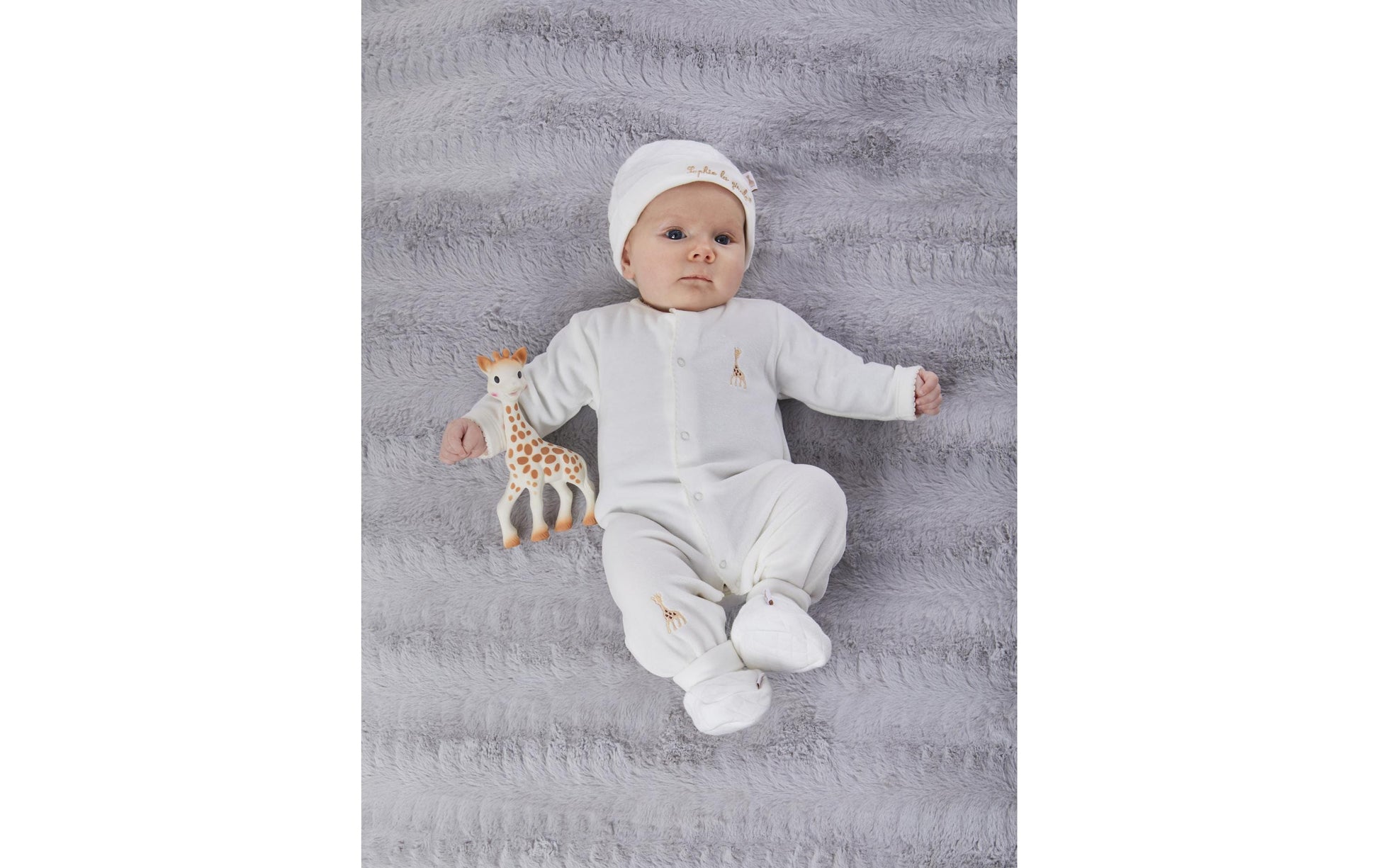 Sophie la girafe Geburtsset – Weiss, Bio Baumwolle