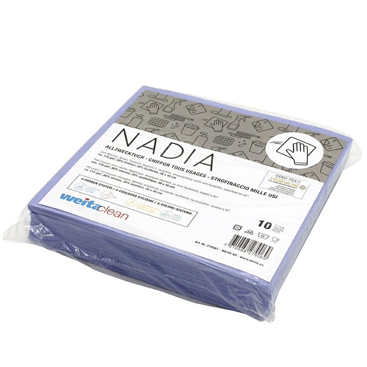 Weitaclean Vielzwecktuch Nadia – assortiert – 38 × 40 cm – Viskose/Synthetik – 10er-Set