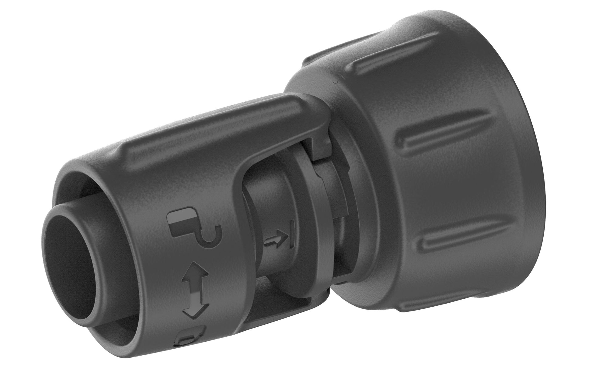 Gardena Hahnanschluss 13222-20 – 1/2", Kunststoff, für Hahn Ø 1,3 cm, Schwarz